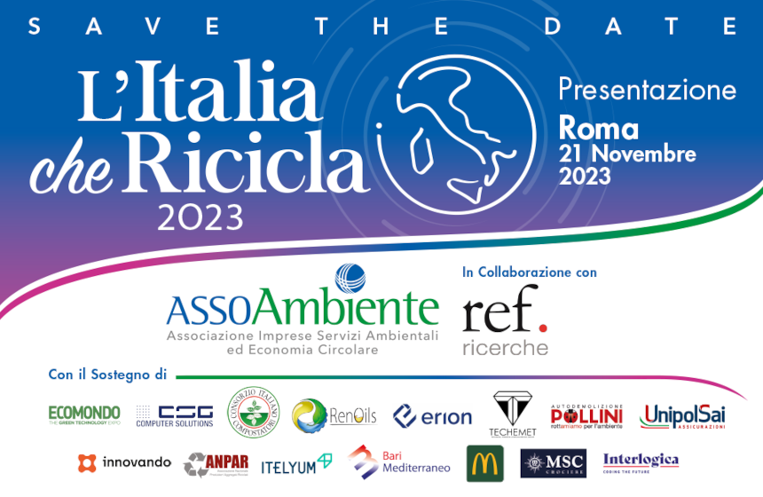 l'italia che ricicla 2023 sarà presentata a roma